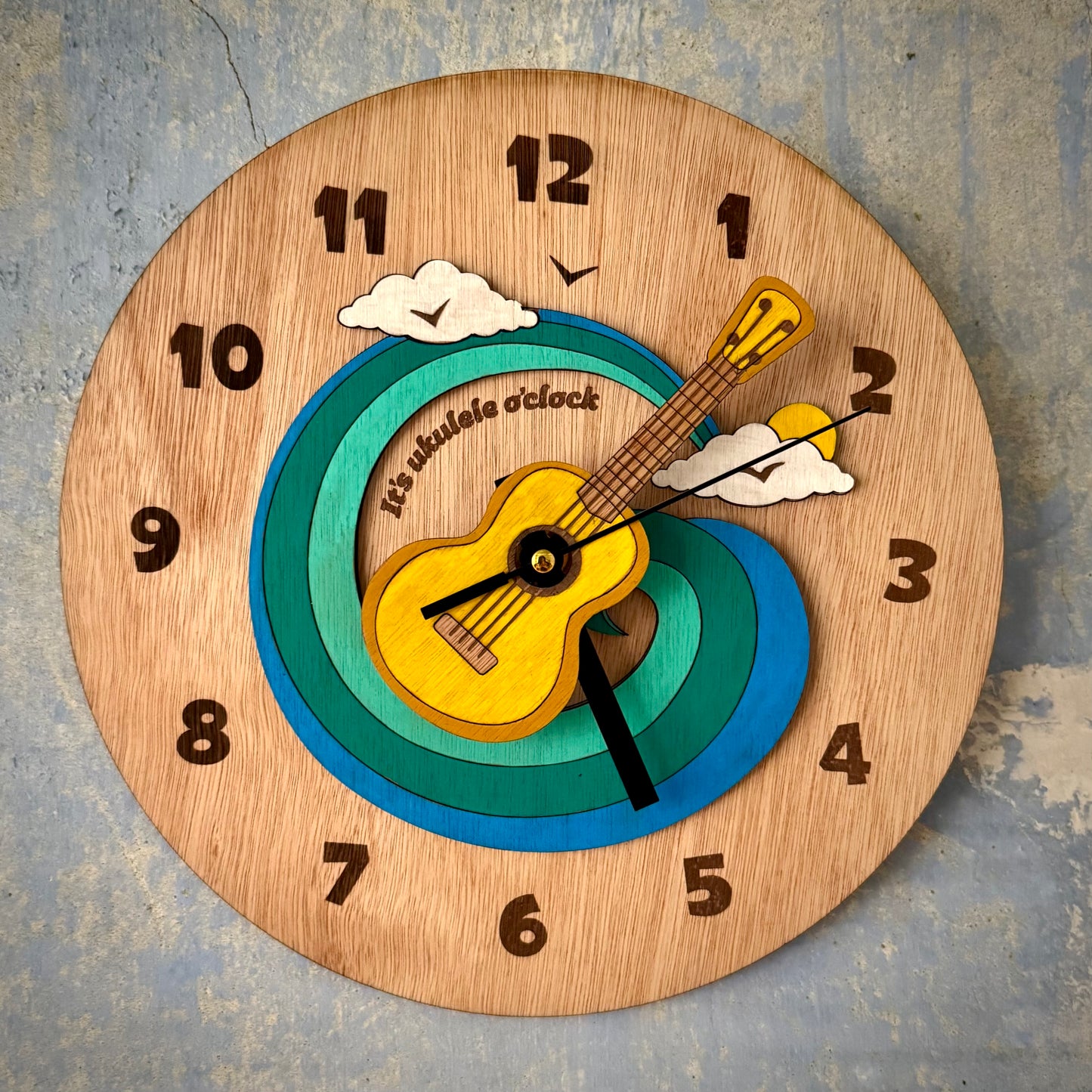‘It’s Ukulele O’clock’ Wall Clock