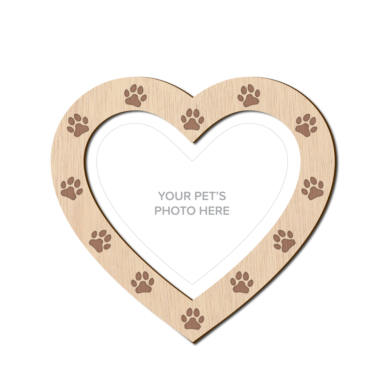 Heart & Paws Pet Photo Frame (NATURAL)