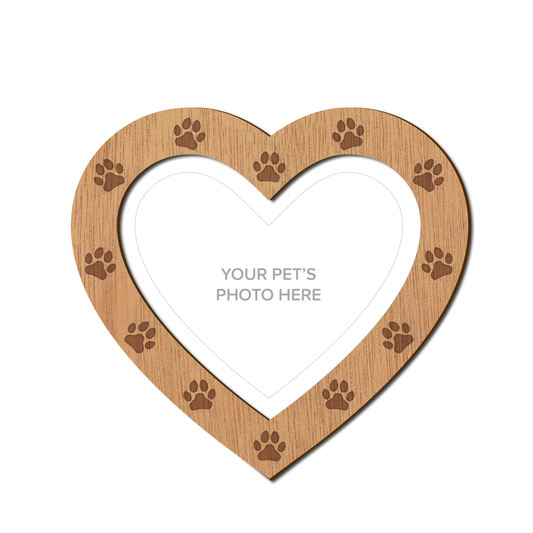 Heart & Paws Pet Photo Frame (OAK)