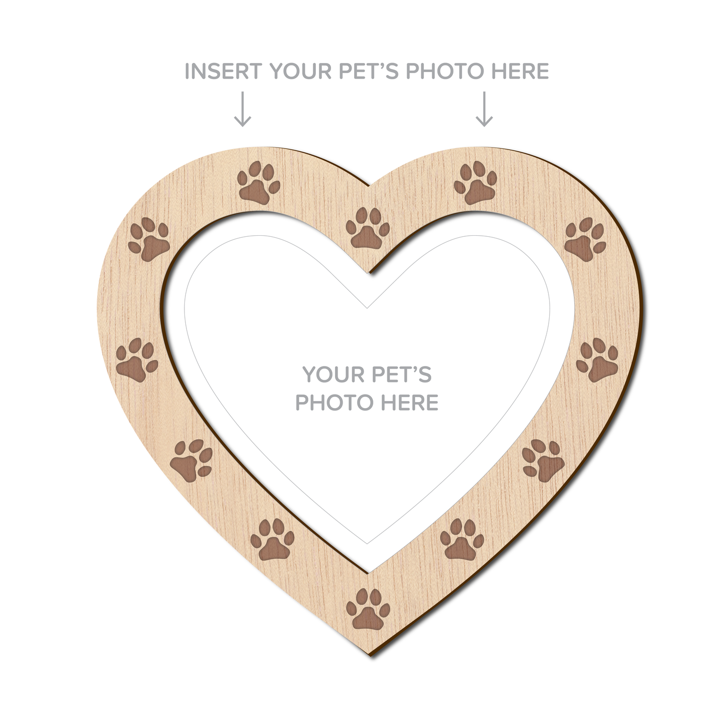 Heart & Paws Pet Photo Frame (NATURAL)