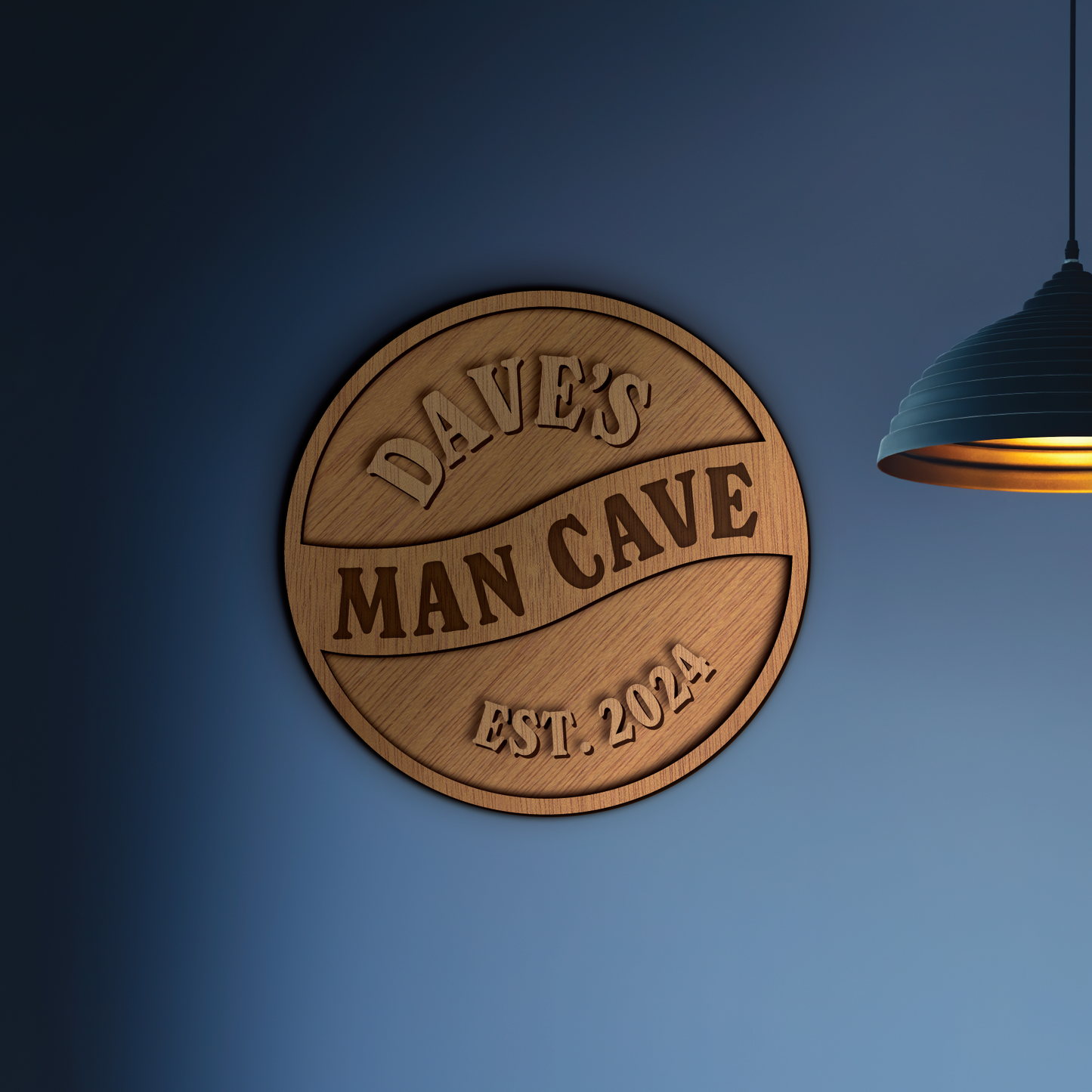 Wooden Man Cave Sign (OAK) Personalised