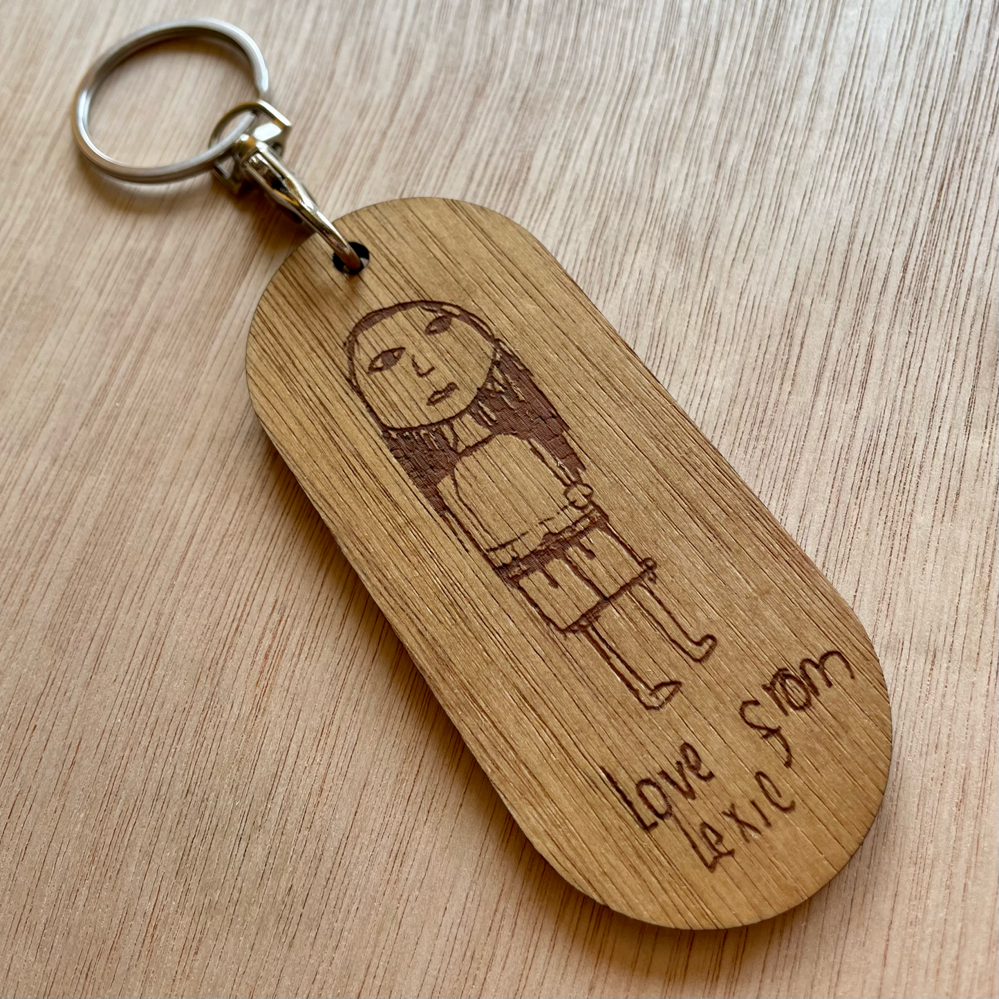 'I Love You' Keyfob ADD YOUR CHILD'S ARTWORK