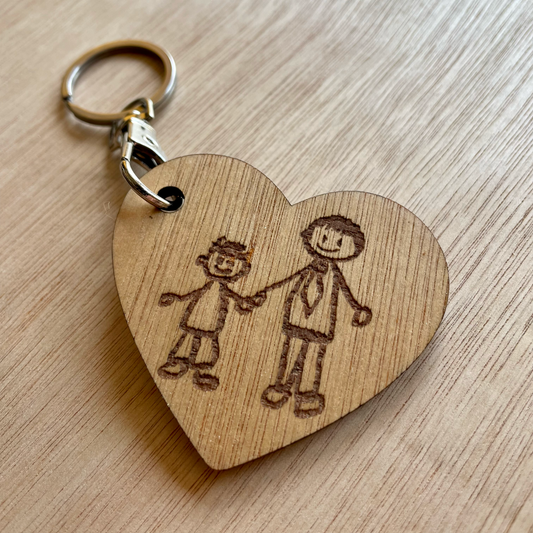 'I Heart You' Artwork Keyfob – ADD YOUR CHILD'S ARTWORK