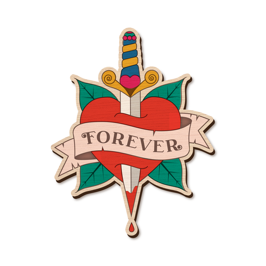 Dagger Heart 'Forever' Wall Plaque (COLOUR)