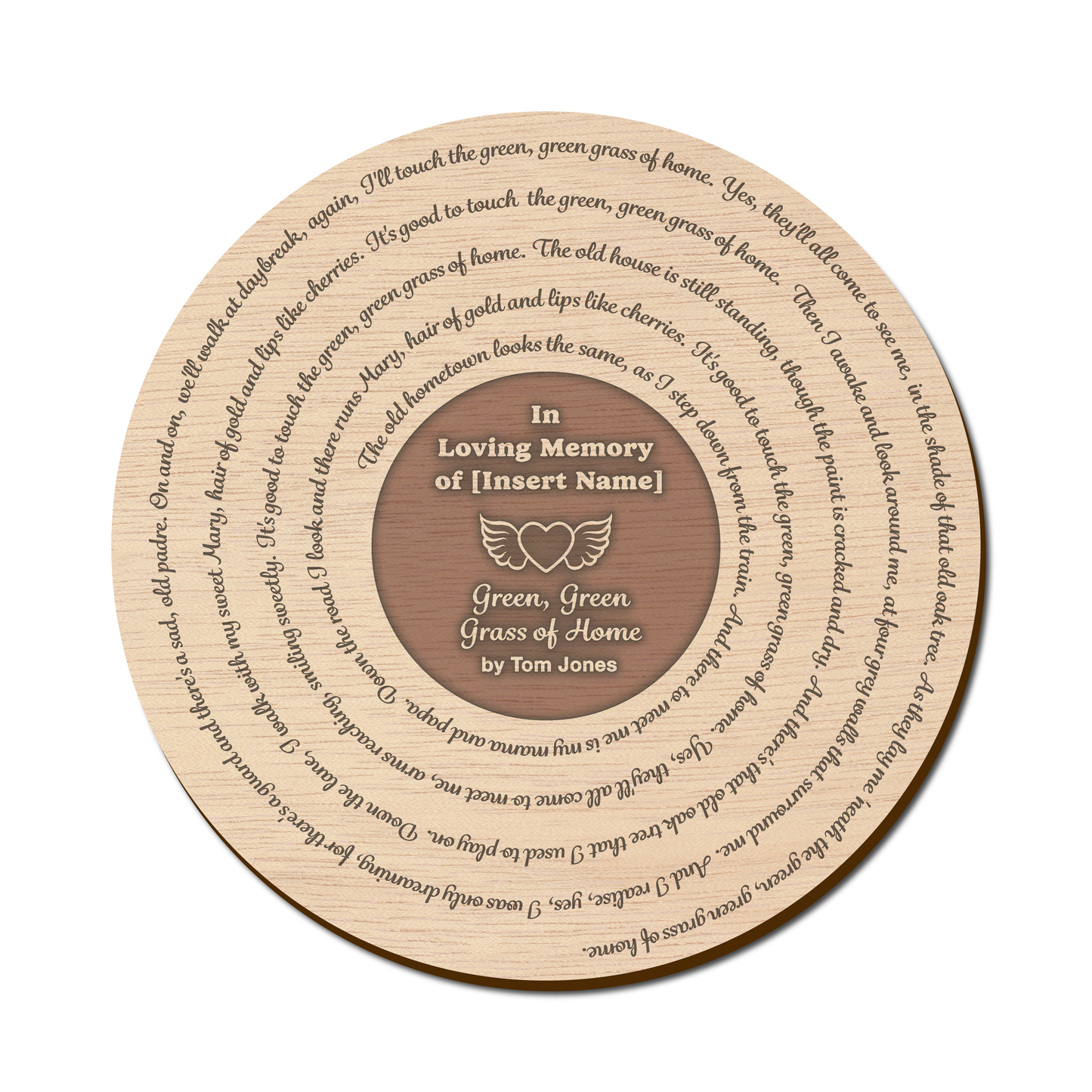 Your Song Memorial Plaque with Personalised Name & Lyrics NATURAL